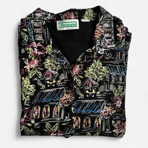 Vintage inspired button down short sleeve tee